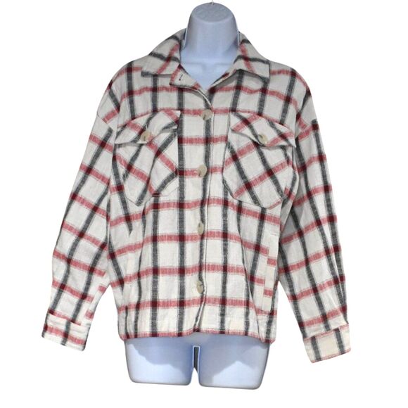 Zara Plaid Oversized Boxy Shirt Jacket Women’s Small Italian Fabric Shacket - Picture 1 of 14